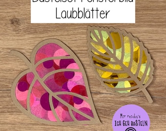 Craft set autumn leaves beech linden DIY for children craft material autumn leaves window decoration window picture