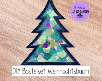 Craft set window picture Christmas tree DIY for children Christmas gift winter craft kit tissue paper crafts in Advent window decoration