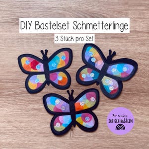 Bastelset 3 kleine Schmetterlinge DIY für Kinder Bastelbeschäftigung Bastelkit