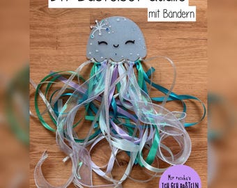 Jellyfish craft kit with ribbons, crafting with children, craft kit