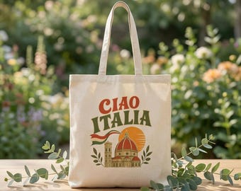 Sac cabas Ciao Italia Florence Duomo | Sac de voyage en toile italienne | Sac cabas pour vos vacances en Italie