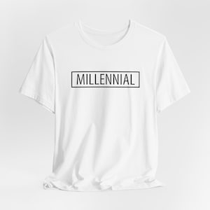 Millennial Tee | Minimal Millennial Fitted Tee | Millennial Gift | 80s Baby | 90s Baby | Cool Millennial Gift | Gen Y Shirt | Black on Black