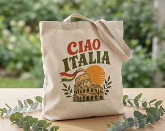 Sac cabas Ciao Italia | Design vintage Colisée Italie | Sac cabas pour vos vacances en Italie