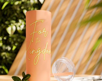 Skinny Matte Coffee Tumbler, 20oz | Cute Christian gift | Inspirational gift | Coffee Addict Gift | Church Gift | Christian Gift For Her