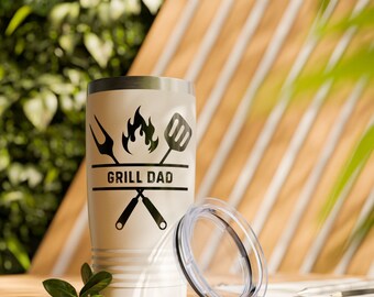 Grill Dad Ringneck Tumbler, 20oz | Funny Dad Tumbler | Father's Day Tumbler | Funny Father's Day Gift | Gift for Outdoor Dad | Travel Mug