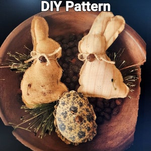 Primitive Country Whimsical Farmhouse Spring Easter Bunny Rabbit and Easter Eggs - Instant Download - Craft Pattern - PDF - DIY - Easy