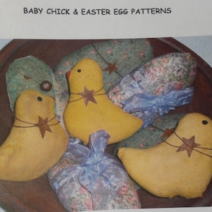 Primitive Country whimsical Easter Baby Chicks & Eggs - Instant Download - Craft Pattern - PDF