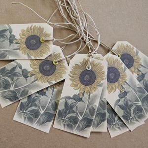 8 Estilo Vintage Primitivo Girassóis Florais Enfeites para Scrapbooking Etiquetas para Pendurar Etiquetas para Presentes Etiquetas de Preço do Fornecedor