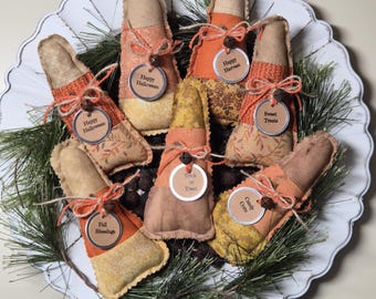 Primitive Handmade Halloween Fall Seasonal Candy Corn Ornament: Fall Tiered Tray Decor