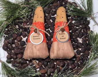 Primitive Handmade Halloween Candy Corn Ornament: Fall Tiered Tray Decor