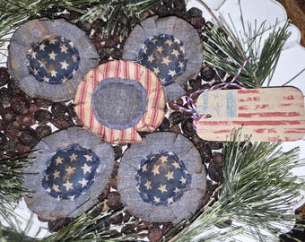 5 Red White Blue Americana Denim Floral Sunflowers Bowl Fillers Accents