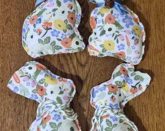 Floral Cotton Bunny: Set of 2 Whimsical Easter Springtime Bowl Fillers
