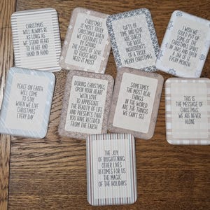 9 cartes d'inspiration de Noël Joy Peace on Earth Étiquettes volantes positives Cravates-cadeaux Présentoirs Paysages de table Scrapbooking Accessoires de fête Carnets décoratifs