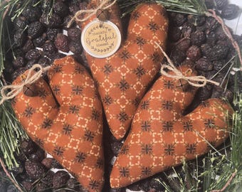Adornos rústicos de corazón para otoño - Rellenos de cuencos color marrón óxido