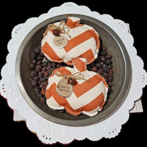 Chevron Pumpkin Ornie: Primitive Fall Harvest Bowl Filler