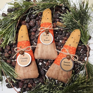 Primitive Handmade Halloween Candy Corn Ornament: Fall Tiered Tray Decor