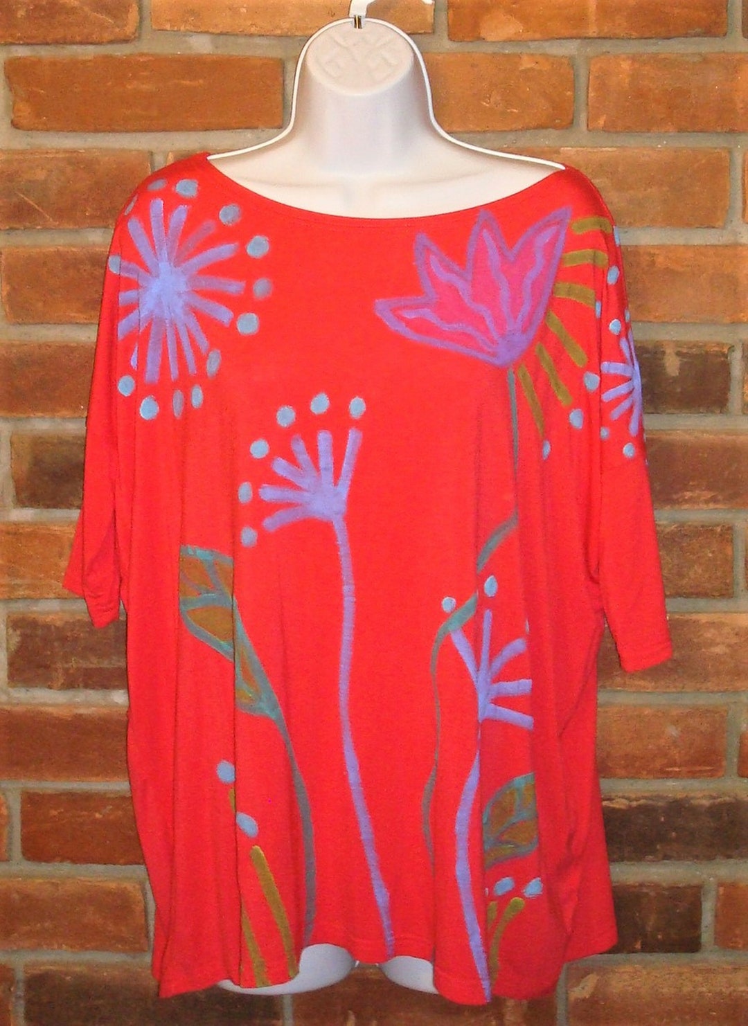 Made to Order Hand Painted Abstract Art Oversize 3/4 Sleeve - Etsy