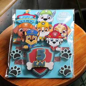 Paw Patrol Custom Personalized Cake Topper With All The Puppies