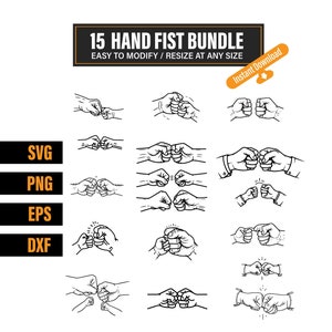 Fist bump set svg, Cut Files, hand fist papa svg, fist bump, Dad son fist bump SVG, family fist bump set - Instant Download