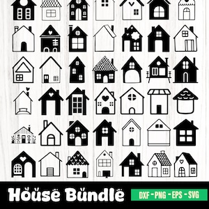 42 House Svg Bundle, House silhouette, Little House Svg, House Outline svg, House SVG, House Clipart, Home Svg, House Cut File, Home Clipart