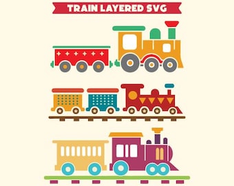 Train SVG, Kids Nursery Clipart Bundle (Digital Download)