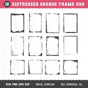 Grunge Rahmen SVG PNG / Distressed Rahmen PNG / Distressed Grunge Rahmen SVG / Grunge Borders SVG / Instant Download