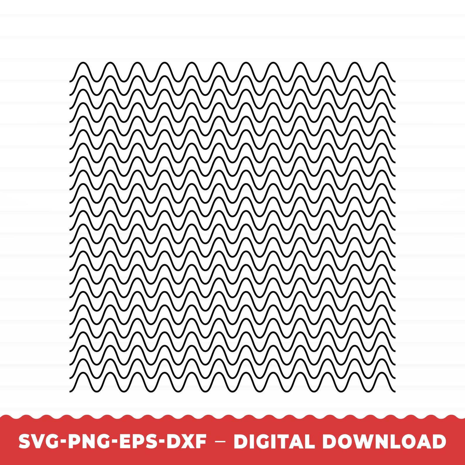 Wavy Lines SVG: Repeating Wave Pattern SVG, Retro Squiggle Background ...