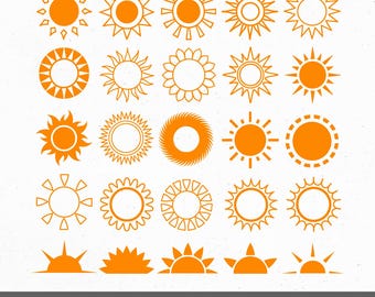 Sun SVG Bundle, Boho Sun SVG, Sunrise SVG Bundle, Sun Clipart Svg, Sun Silhouette, Sun Cut File For Cricut, Digital Download