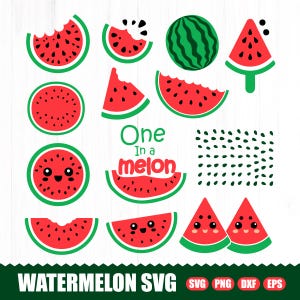 Watermeloen SVG, watermeloen ontwerp, watermeloen PNG, watermeloen gesneden bestand, zomerfruit SVG, watermeloen schattig, één in een meloen Svg, watermeloen