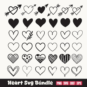 Heart Svg Bundle, Hand Drawn Heart Svg, Heart Shape Svg, Heart Bundle Svg, Heart Outline Svg, Lasercut Heart Svg, Heart Doodle Svg,Heart Svg