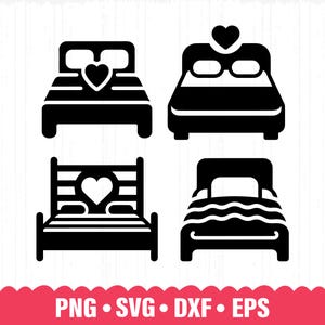 Bed SVG, Bed Clip Art, Bed Vector, Sleep SVG, Bed Clipart, Hotel SVG, Bed Cricut, Bedroom Cut File, Bed Silhouette, Bed Icon, Bedroom Png