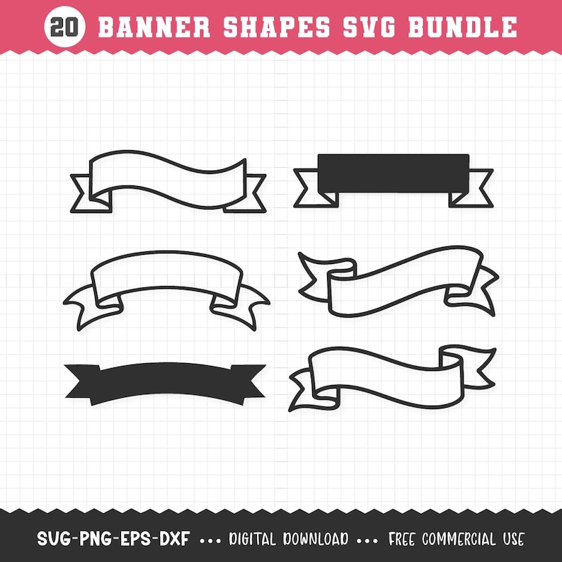 Banner SVG PNG Bundle / Ribbon Banner SVG / Banner Svg / Banner Outline ...