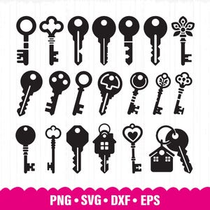 Key Svg, Key Png, Key Cricut, Key Clipart, Key Cut File, Keys Svg Bundle, Key Silhouette, Vintage Key Svg, Key Vector