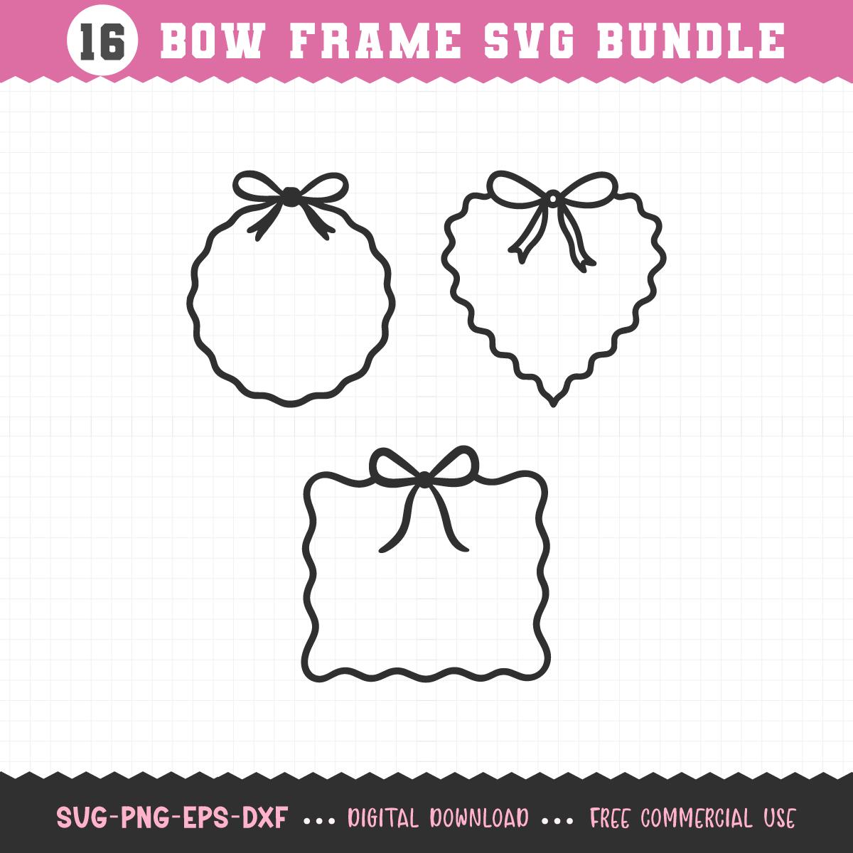 Bow Frame Bundle SVG, Bow Frames SVG, Aesthetic Bow Frame, Invitation ...