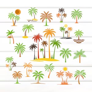 Palm Tree Clipart Bundle, Palm Tree Svg, Palm Tree Png, Palm Beach Svg, Tropical Palm Svg, Palm Png, Palm Tree Cut Files, Tropical Palm