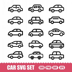 Car Svg Bundle, Car Outline, Car Icon, Car Outline Svg, Car Svg File, Car Cut File, Car Silhouette, Car Vector, Car Png, Car Laser Cut