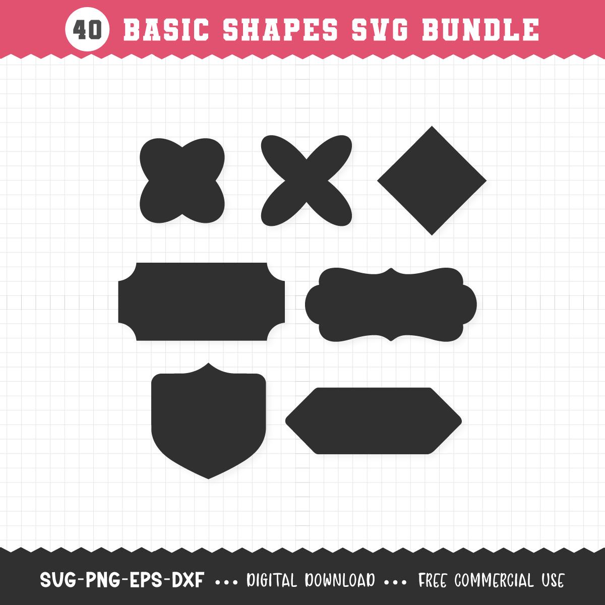 Basic Shape SVG Bundle / Basic Shape PNG Bundle / Shapes SVG / Label ...