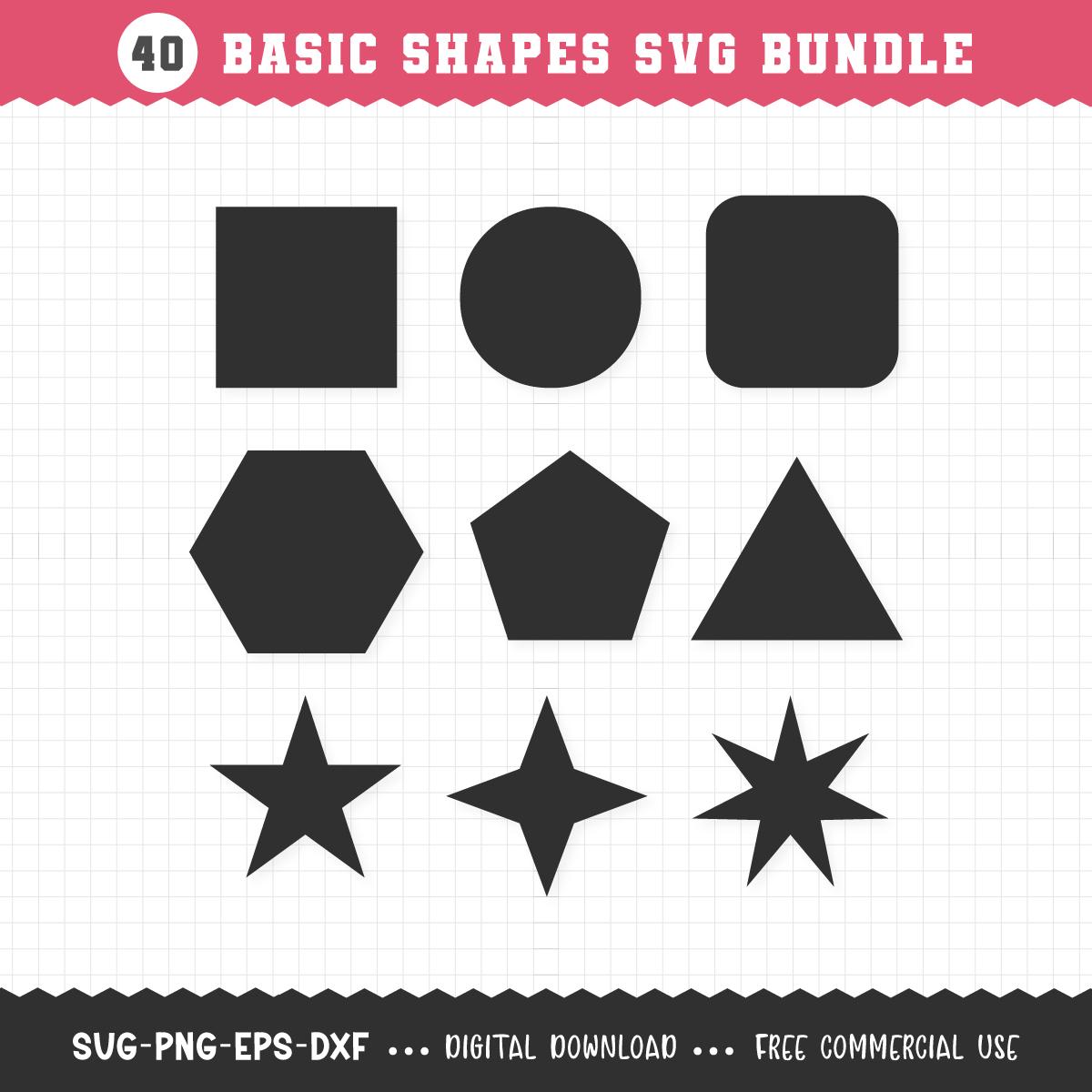 Basic Shape SVG Bundle / Basic Shape PNG Bundle / Shapes SVG / Label ...
