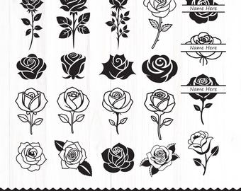 Rose SVG Bundle, Floral Silhouette, Cut Files (20 Designs)