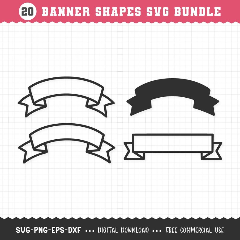Banner SVG PNG Bundle / Ribbon Banner SVG / Banner Svg / Banner Outline ...