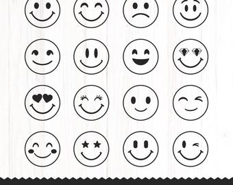 Emojis Svg, Emoji Png, Emoji Clipart, Smiley Face Svg, Happiness Svg, Happy Face Clipart, Smiley Svg, Emoji Svg, Emoji Bundle, Happy Face