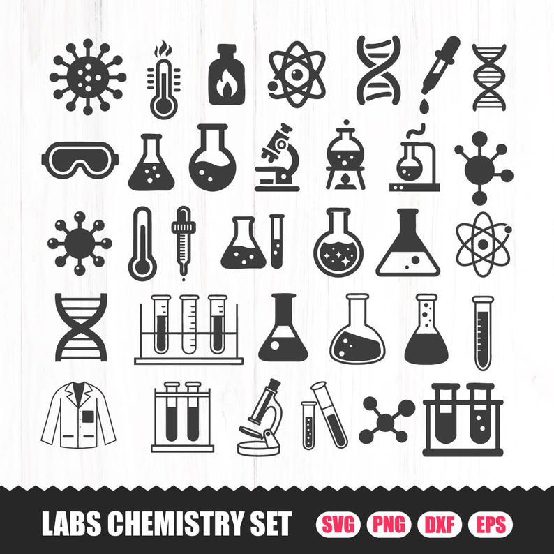 Science SVG Bundle, Lab Clipart, Chemistry, Physics (digital Download ...