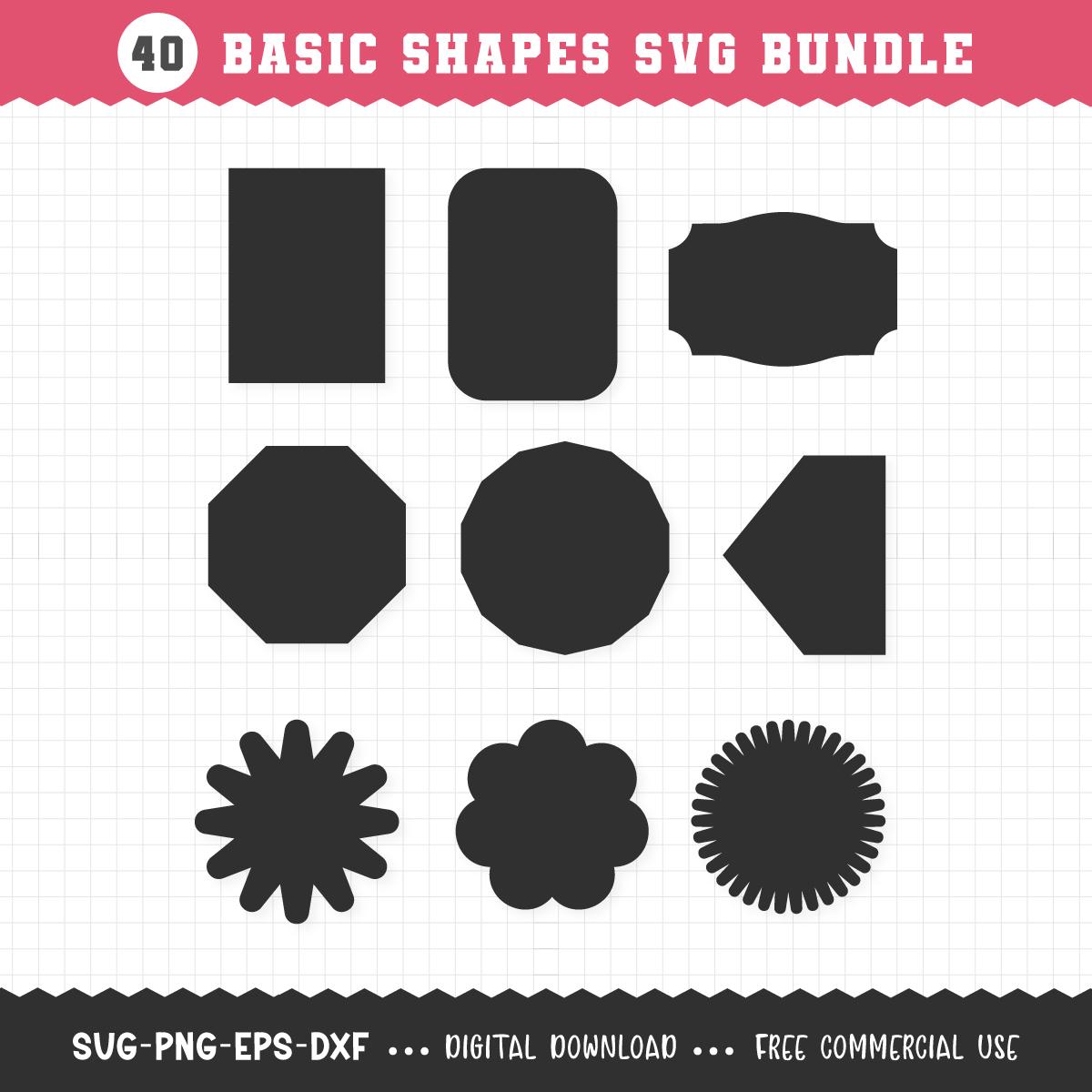 Basic Shape SVG Bundle / Basic Shape PNG Bundle / Shapes SVG / Label ...