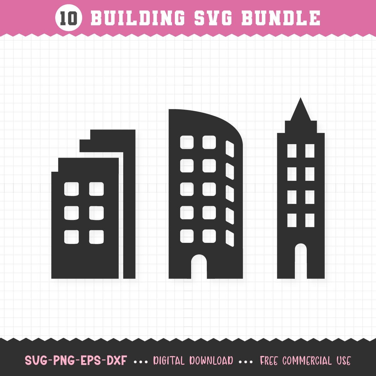 Building Clipart / Buildings SVG / Buildings PNG / Buildings Block SVG ...
