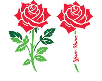 Rose Monogram SVG, Custom Flower Cut File (Digital Download)