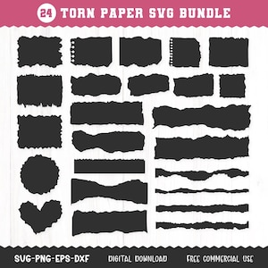 Gescheurd papier SVG / sjabloon gescheurd papier / gescheurd papier PNG / gescheurde rand SVG / gescheurde rand Svg voor Cricut / Scrapbooking / Instant Download