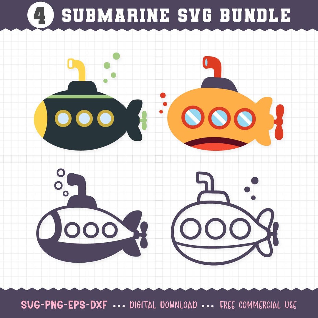 Submarine SVG / Submarine Clipart / Submarine Cutting Files / Submarine ...