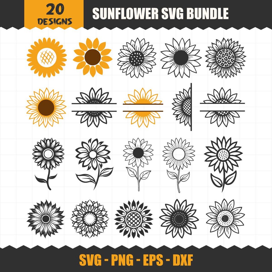 Sunflower SVG, Sunflower SVG File, Sunflower Cricut, Sunflower Cut File ...