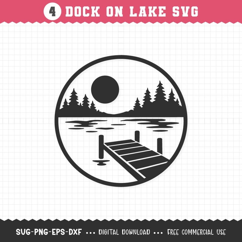 Lake Dock SVG / Lake Life SVG / Lake Scene SVG / Fishing Dock / Wooden ...