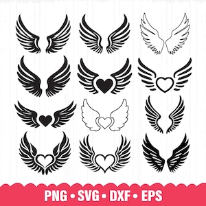 Wings Svg Bundle, Angel Wings Svg, Angel Wings Clipart, Wings Clipart, Wings Svg, Angel Wings Png, Wings Silhouette Svg